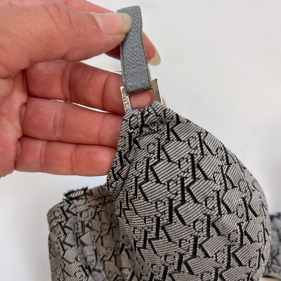 True Vintage Deadstock Calvin Klein CK Monogram Bra Gray Mono - Picture 4 of 5